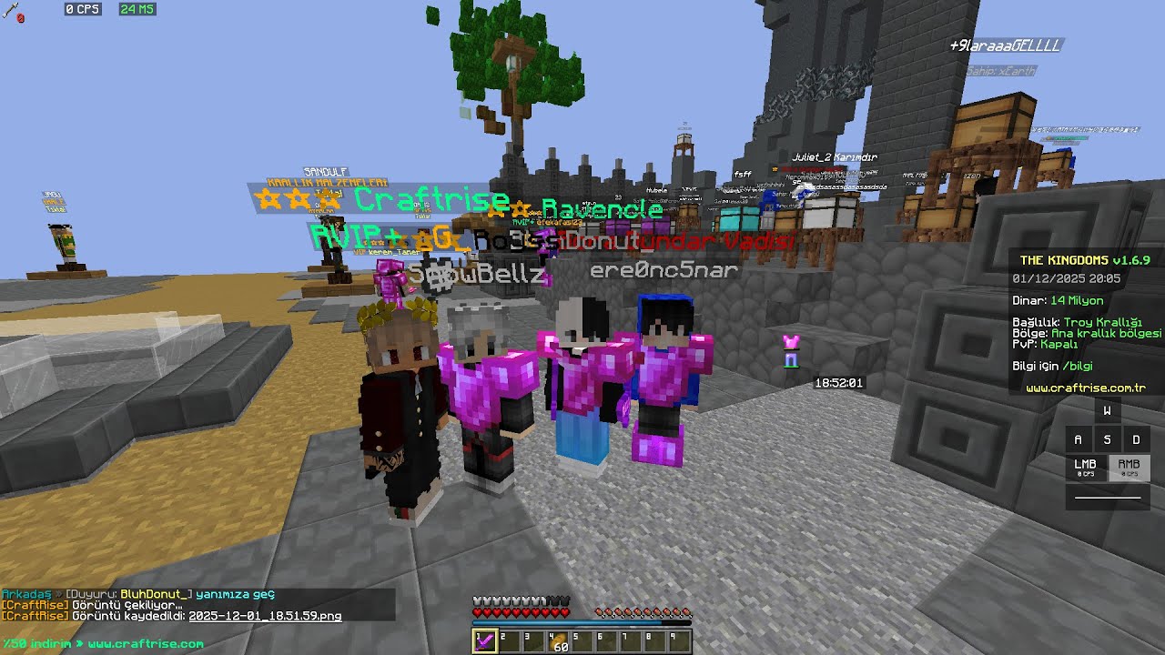 CraftRise The Kingdoms +9 setle Raid  ComeBack
