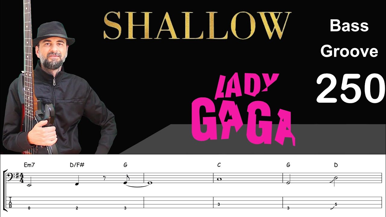 SHALLOW (Lady Gaga) Bass Cover, How to Play, Groove w/ Sheet & Tab