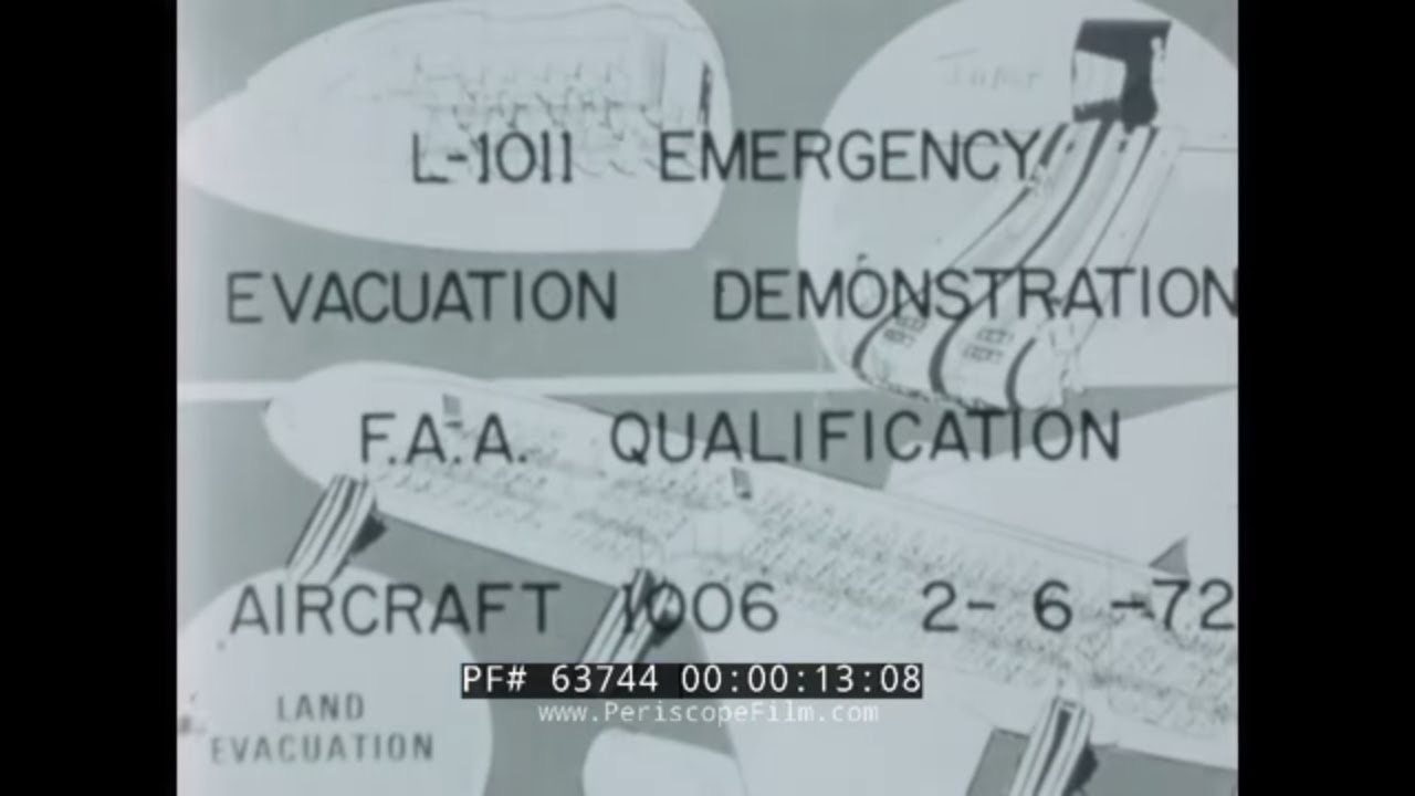 LOCKHEED L1011 EVACUATION SLIDE DEMONSTRATION FILM 1972   63744
