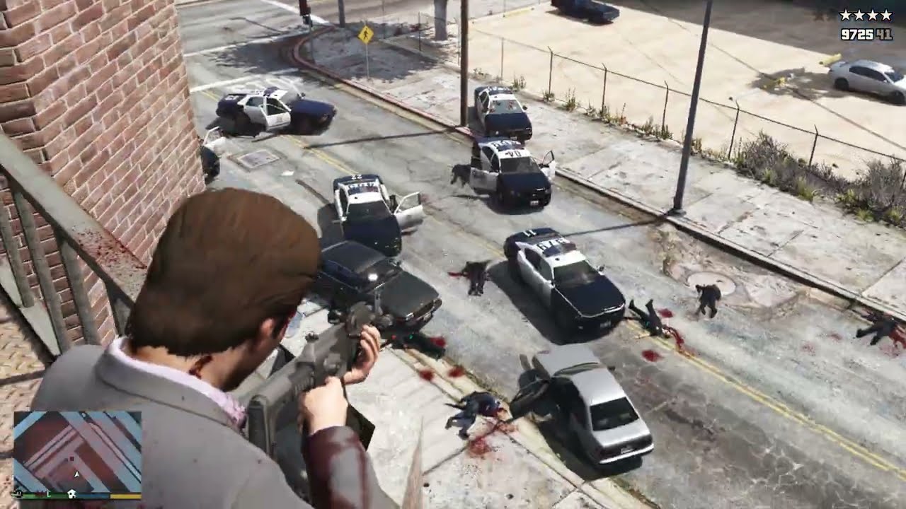 GTA 5 - Stealing the Mafia's Helicopter + Ten Star Escape