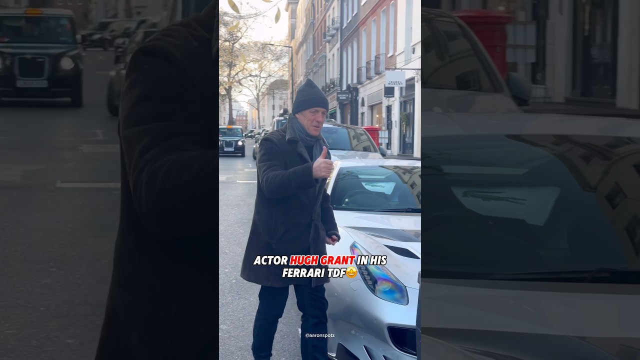Mr.Grant got a good taste in cars😄 #hughgrant #actor #celebrity #carspotting #ferrari #london