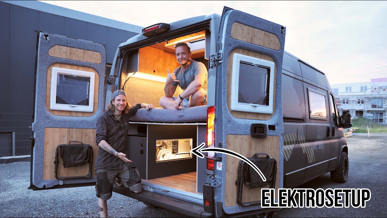 ⚡️Unser Elektro Setup im Ducato Campervan im Detail erklärt! Sitzecke Bett und Garage fertig bauen!