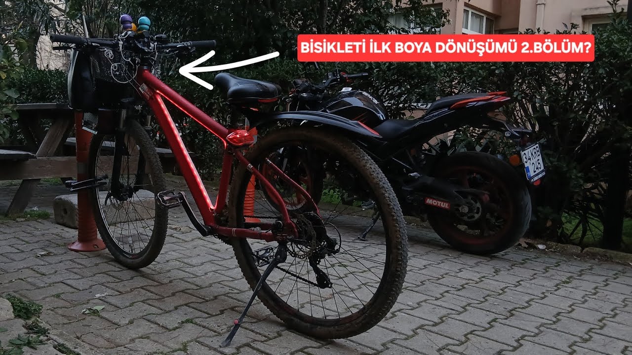 Bisiklet Boya Dönüşüm Kırmızı Renk Yenileme Yeni Dönem!