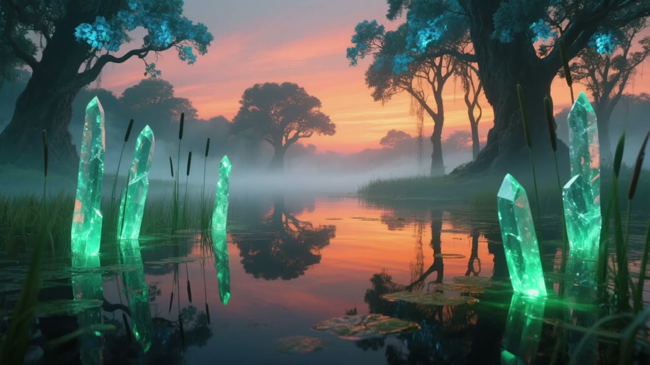 The Glass Wetlands 🌿 Emerald Swamp Ambience & Healing Nature Sounds