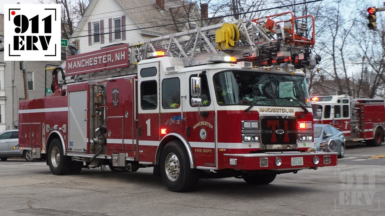Manchester Fire Trucks Responding | Ex-Truck 1, Engine 11, Rescue 1, Engine 7, and Car 8