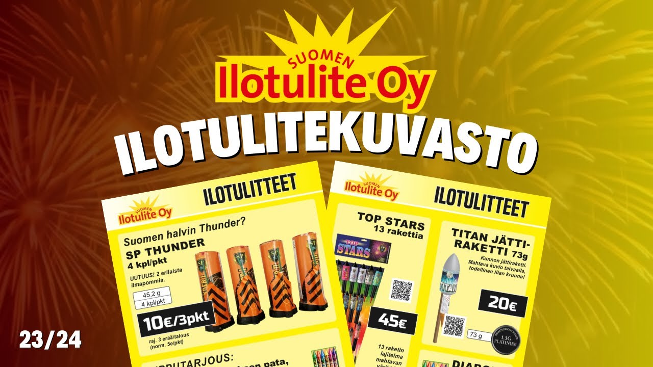 Suomen Ilotulite Oyn ilotulitekuvasto 2023-2024