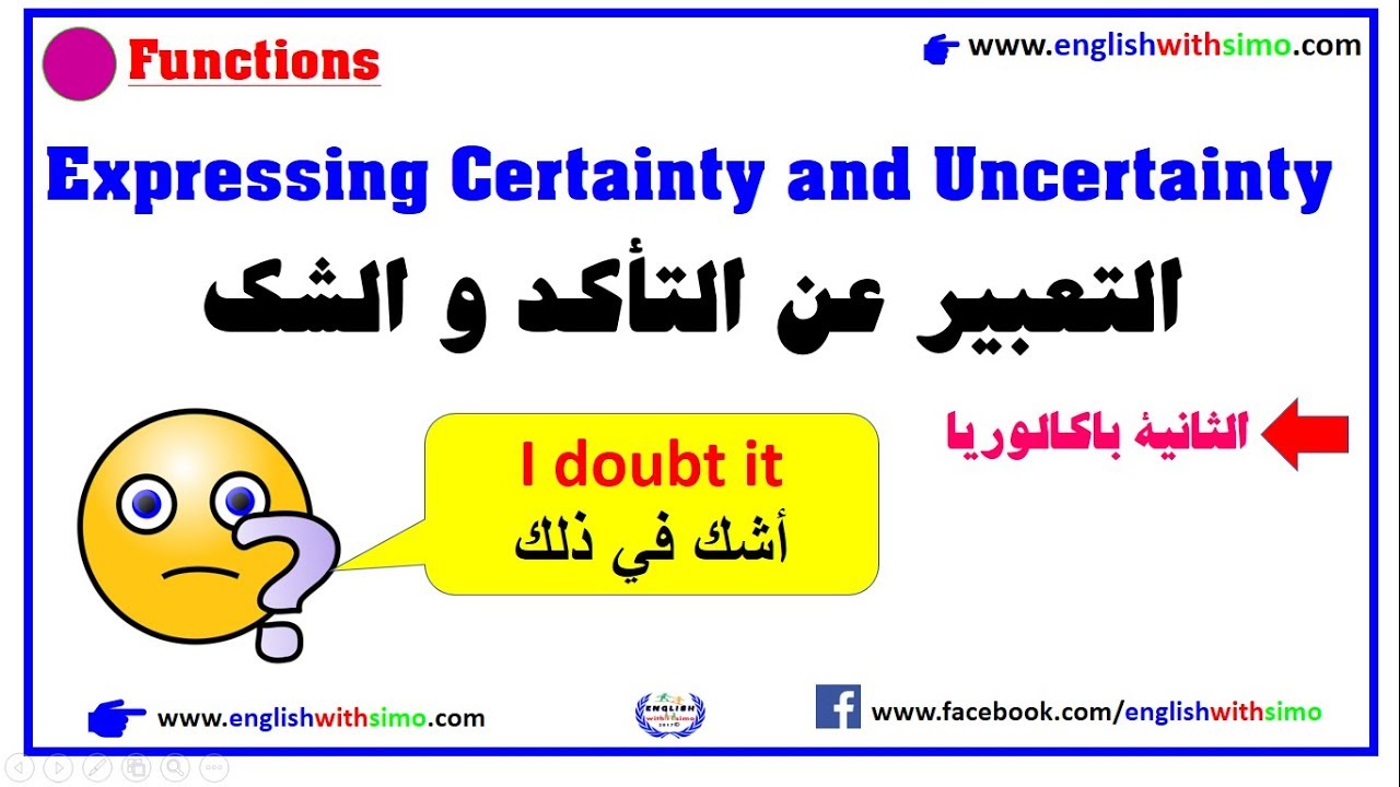Expressing Certainty and Uncertainty English With Simo التعبير عن التأكد و الشك الثانية بكالوريا
