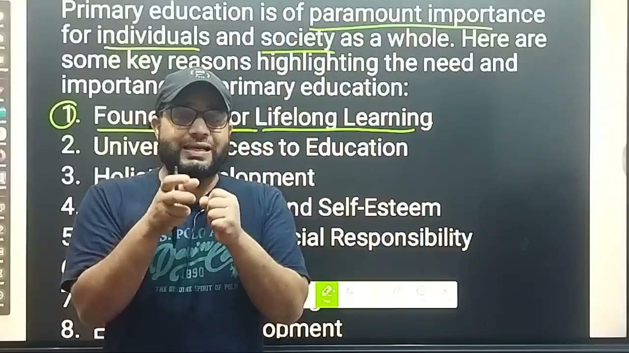 NEED AND IMPORTANCE OF ELEMENTARY EDUCATION BG 5TH SEMESTER EDUCATION