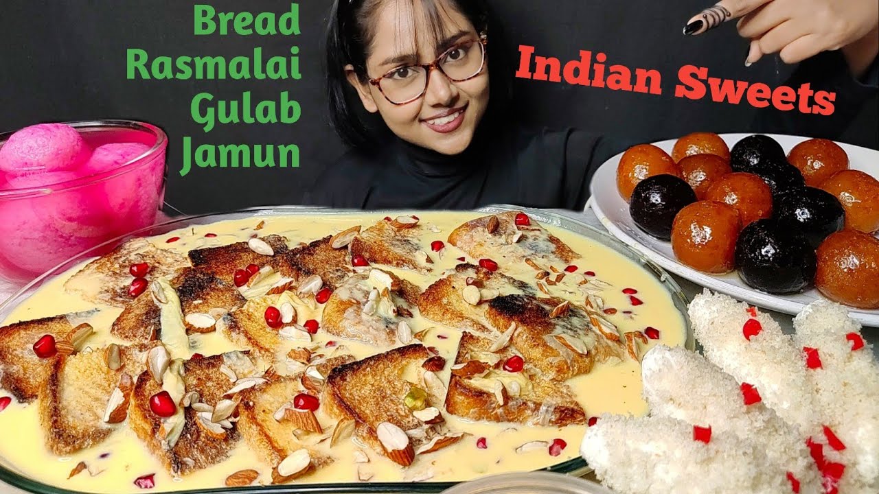 Eating Indian Sweets | Big Bites | Messy Eating | Indian Sweets Asmr Eating | Mukbang | Rasmalai