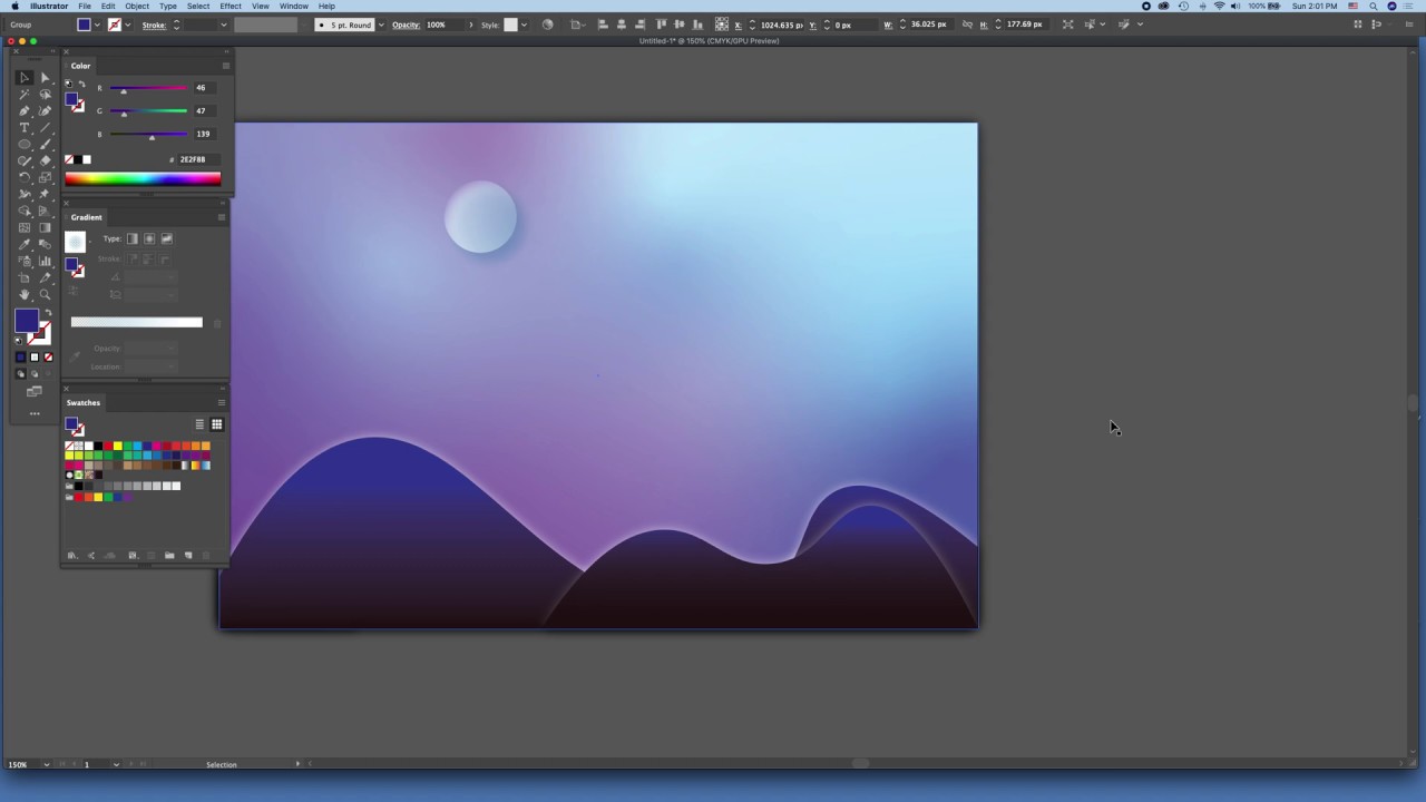 Adobe illustrator asmr - pines hills