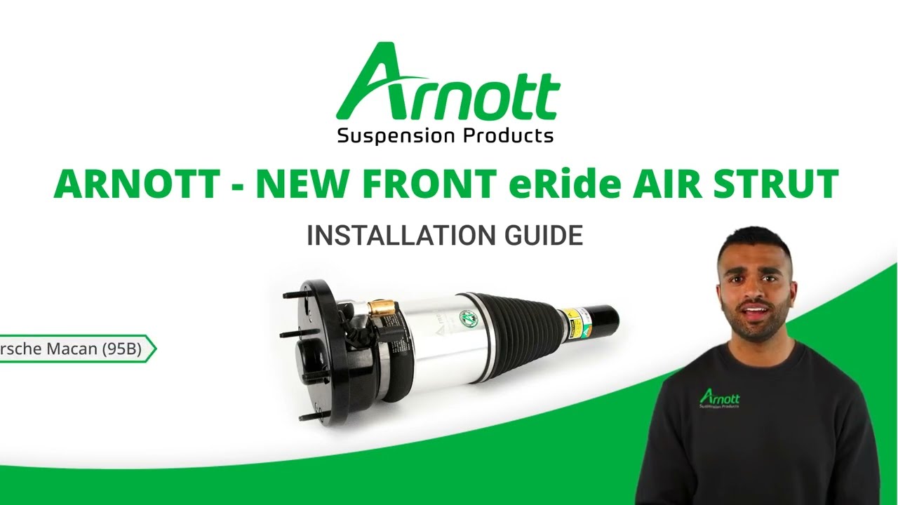 Arnott front electronic eRide air strut installation video for Porsche Macan (95B) with PASM
