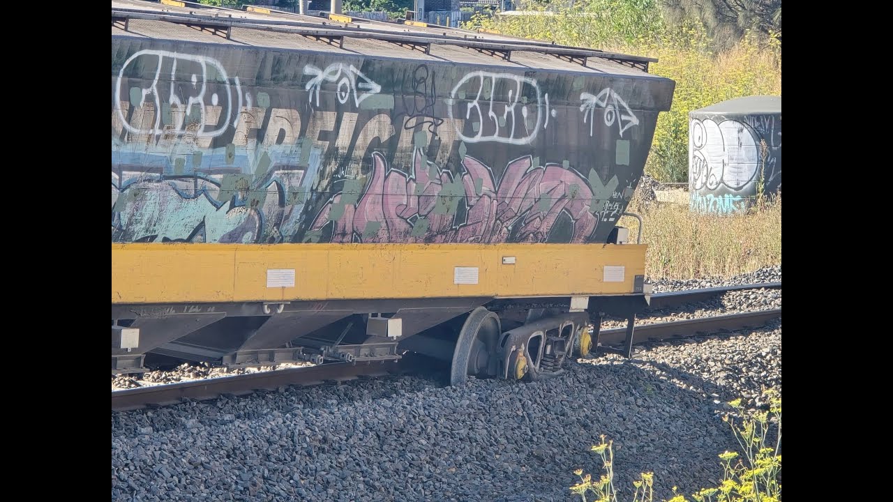 RERAILING  and recovering a derailed grain car at Jacana Melbourne