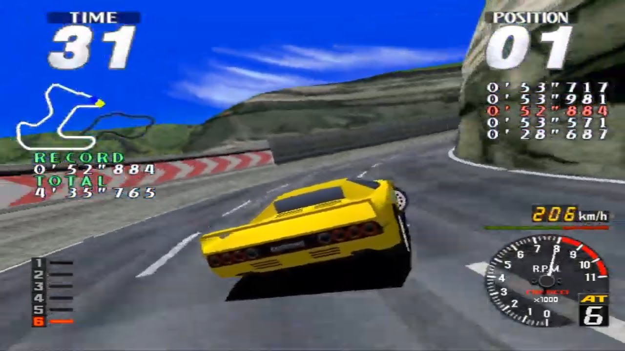 Rave Racer - Namco System 22 - Novice - 2 Yellow Car - Full Race