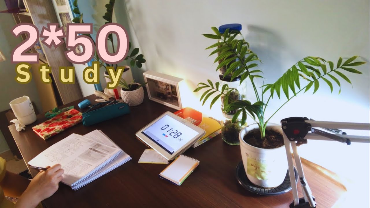 2 HOUR STUDY WITH ME | Background noise,10-min break, No Music