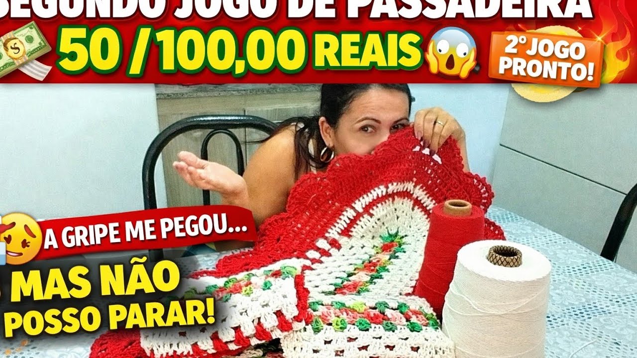 2/50 🫣SÓ 100,00 REAIS 😳 Jogo de Passadeira Rápido e Lucrativo! 😱🧶#croche #artesanato 