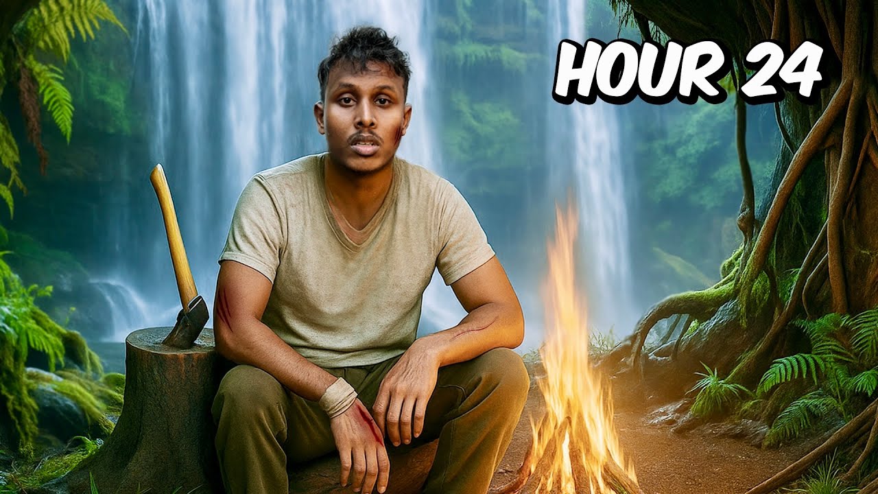 මං දිය ඇල්ලක් ඇතුලේ පැය 24ක් Survive උනා | Surviving 24 Hours on massive waterfall in Sri Lanka
