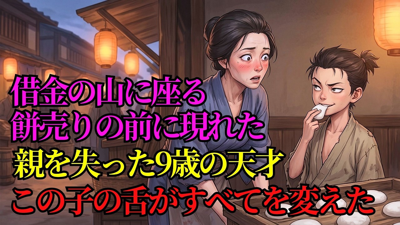 借金の山に座った餅売りの前に現れた、親を失ってさまよう九歳の天才！この子の舌がすべてを変えた…| 野談 | 時代劇 | 昔話 | 説話 | 民話