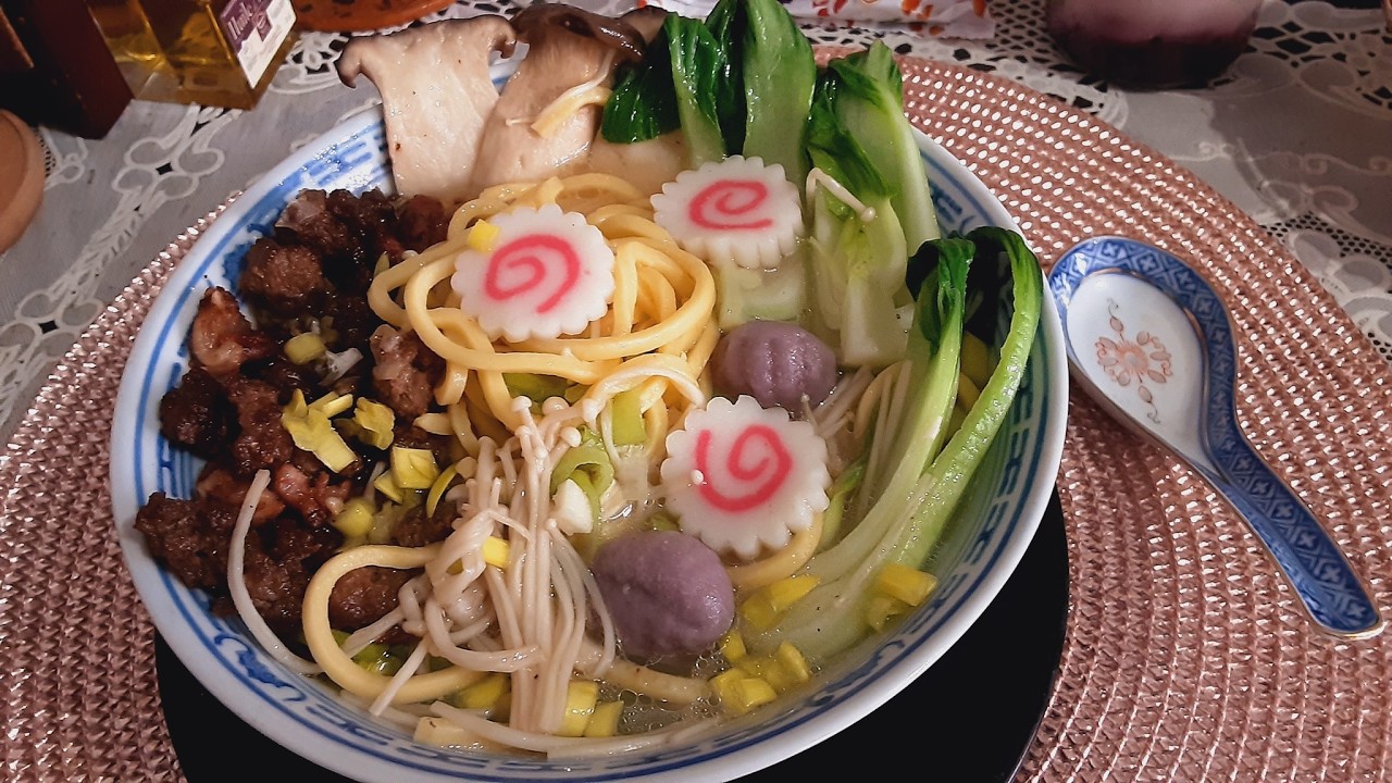 Суп с фаршем 🥣 и лапшой. #Мои 300 Супов. Итальянская Лапша, азиатские грибы и бок-чой/Soupe noodles.