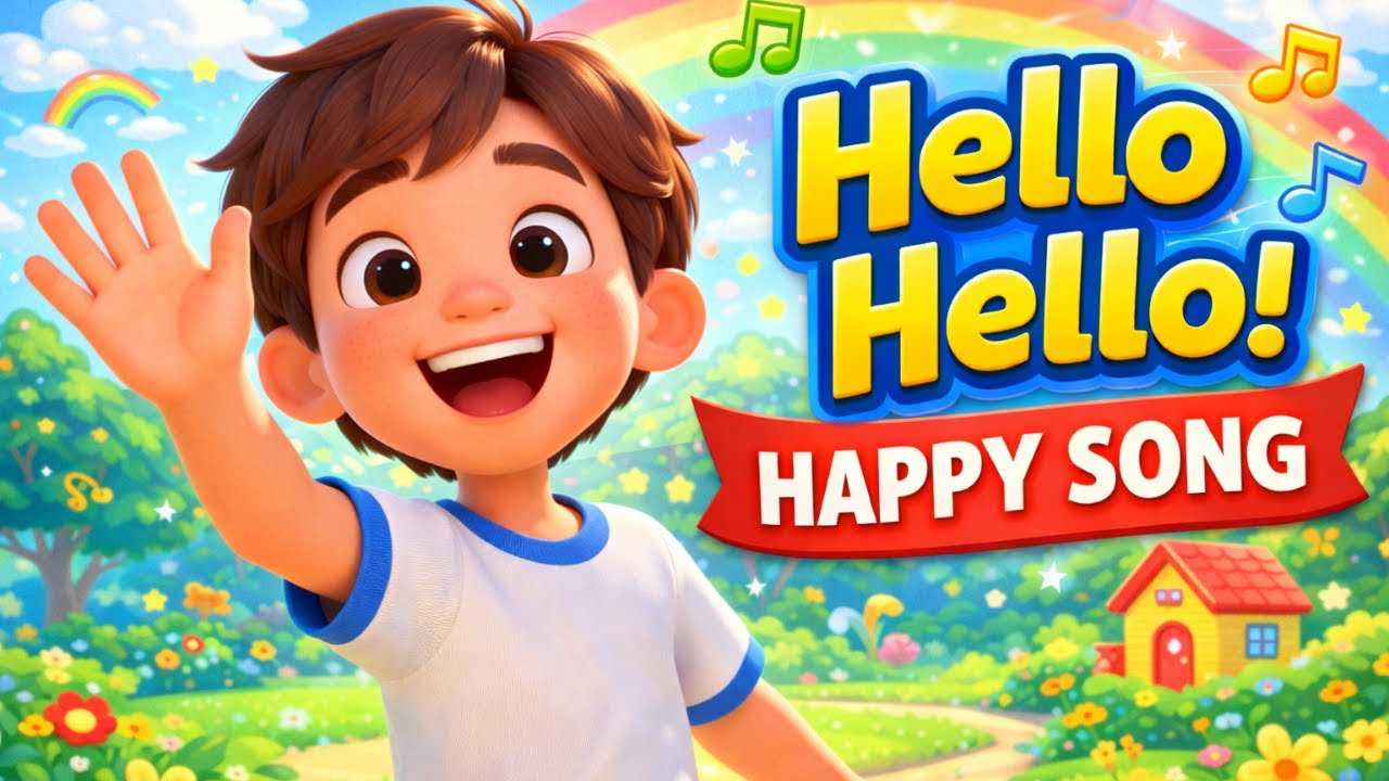 Hello Hello! Happy Song 😊 | Greeting Song for Kids | Nursery Rhyme | KidiJoy TV