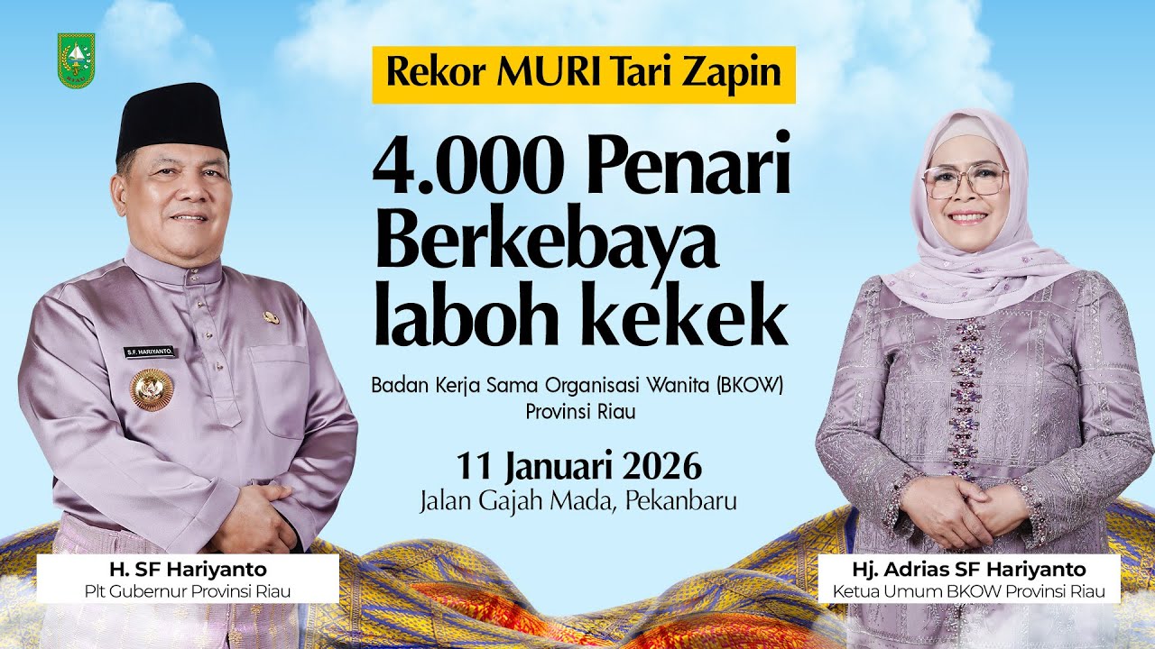LIVE | Rekor MURI Tari Zapin - 4.000 Penari Berkebaya Laboh Kekek