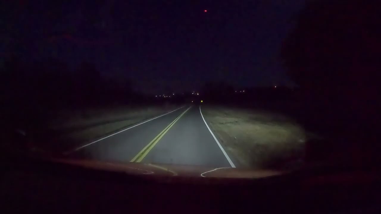 Driving on a dark road that wasn't made for 18 wheelers in Tazewell TN.