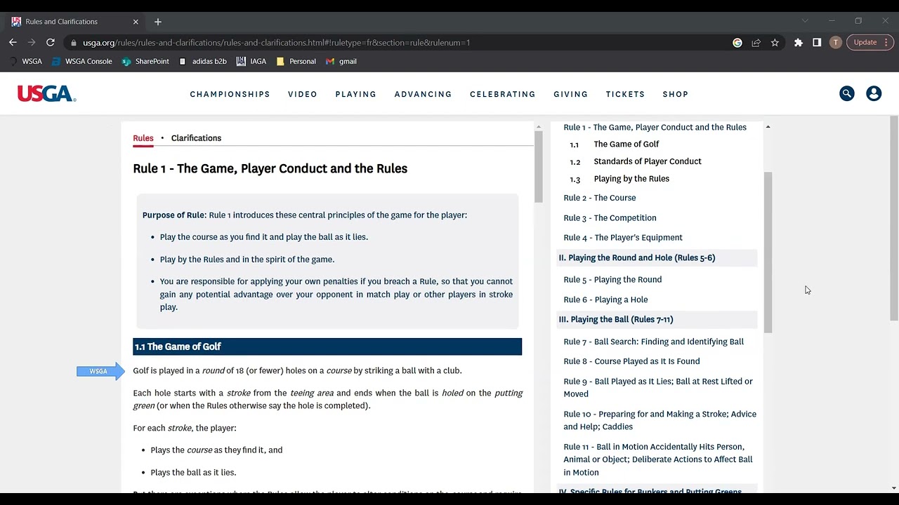 2023 WSGA Rules of Golf Review Session #1