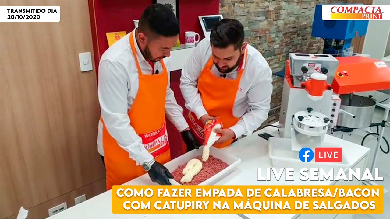 Como Fazer Empada na Máquina de Salgados | Recheio - Calabresa ,Bacon & Catupiry  🎥 Live Receita 👨‍🍳