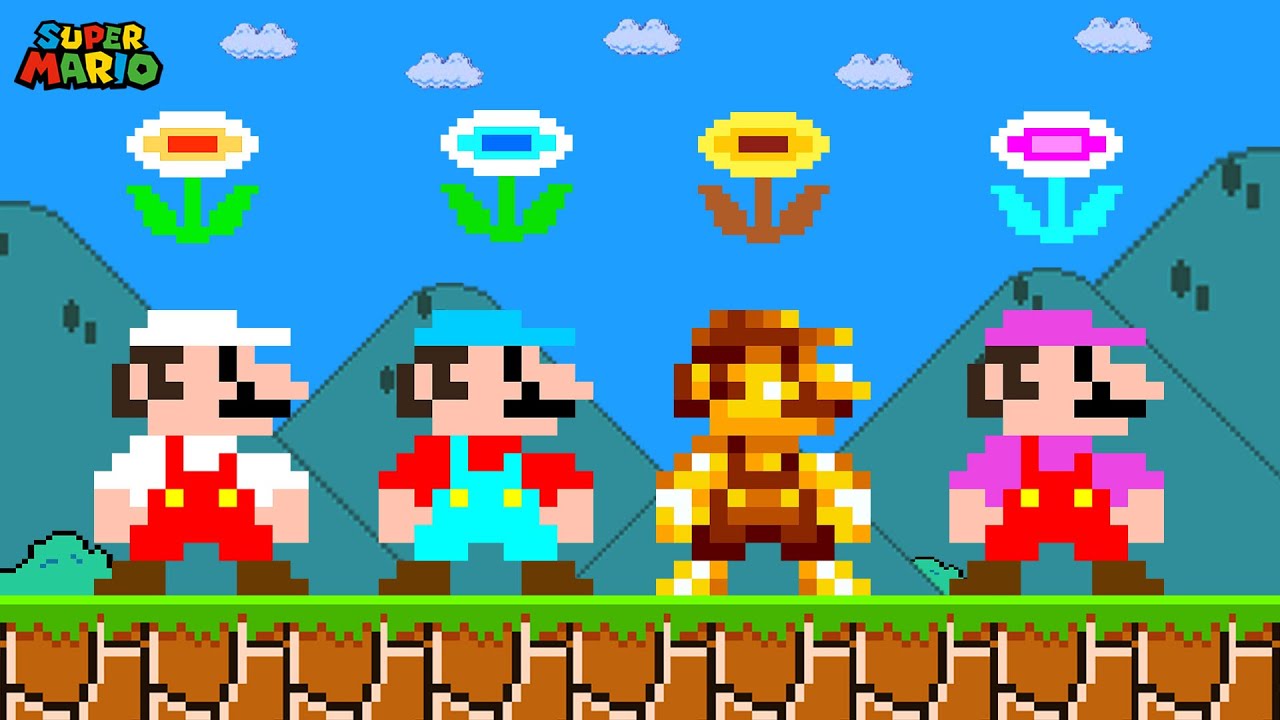 Evolution of Super Mario Flower Power-UPS (1985 - 2023) | Game Animation