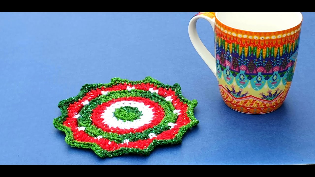 Crochet Christmas Coaster - Crochet Christmas Series