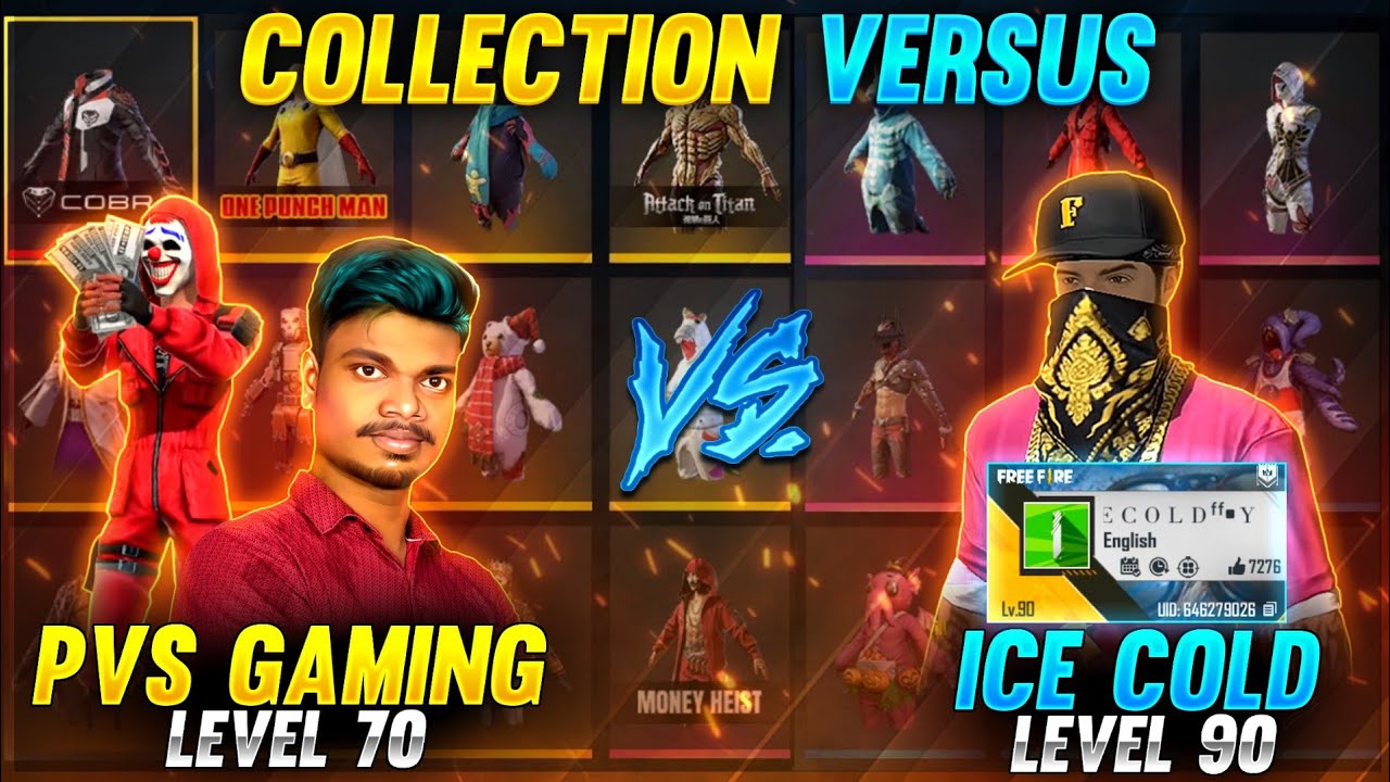 😱ICE-COLD FF vs PVS GAMING🤣!! Collection  With Global Top 1 Highest Level Player Of India Tricks