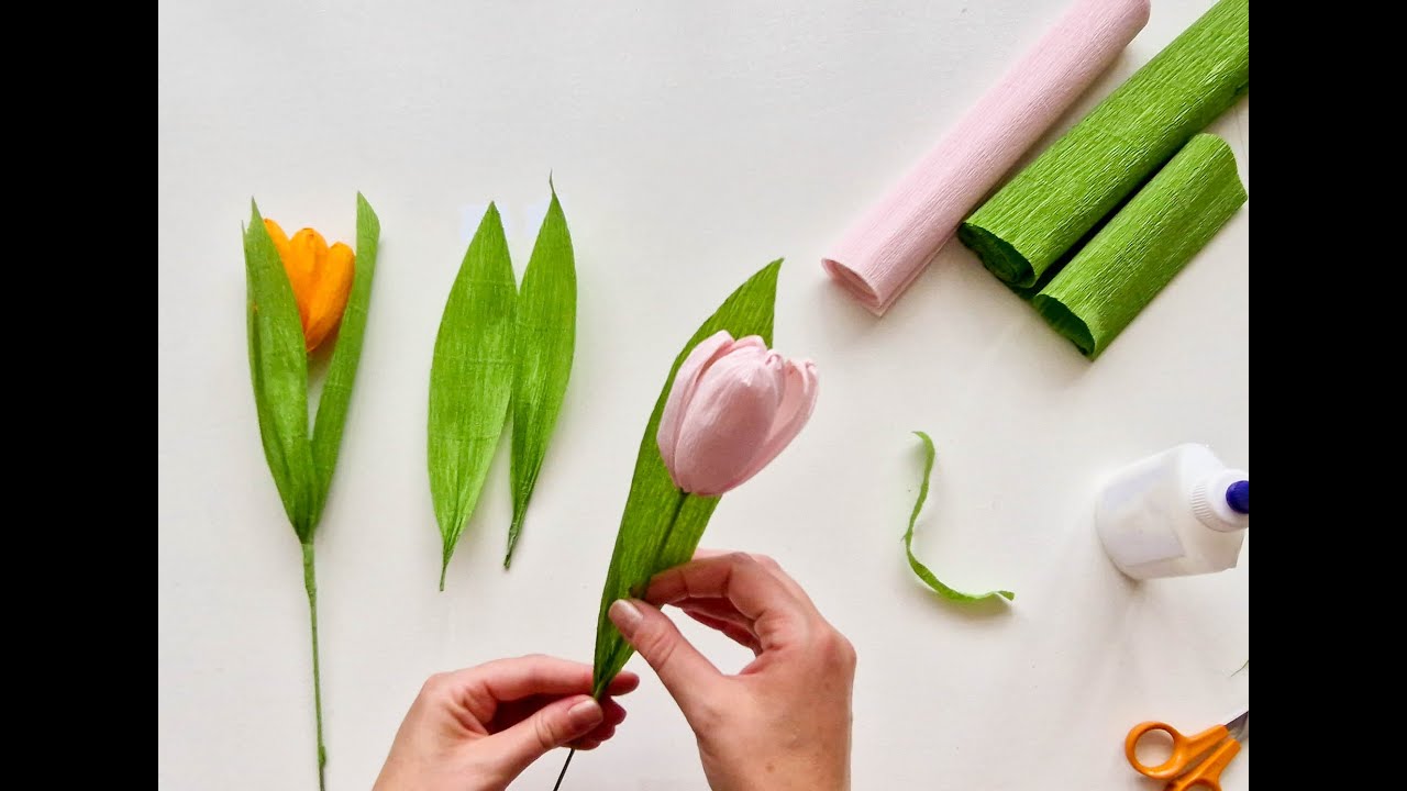 Papirblomst - tulipan i crepepapir