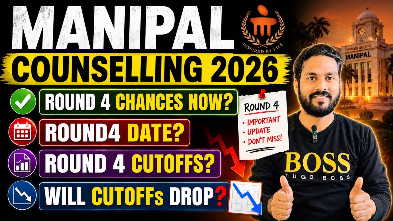 😱MANIPAL COUNSELLING 2026 ROUND 4 CHANCES?ROUND 4 Date?ROUND 4Cutoffs?Will Cutoffs DROP📉IN ROUND4 