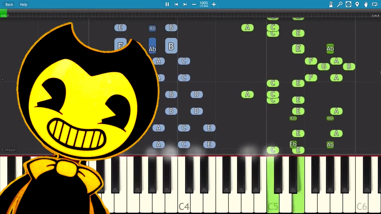 Bendy and the Ink Machine Song - Blood And Ink - NateWantsToBattle - Piano Tutorial