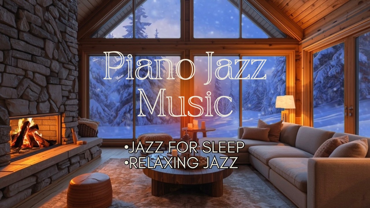 Relaxing Winter Jazz Night 🎶 Smooth Piano Instrumental for Sleep
