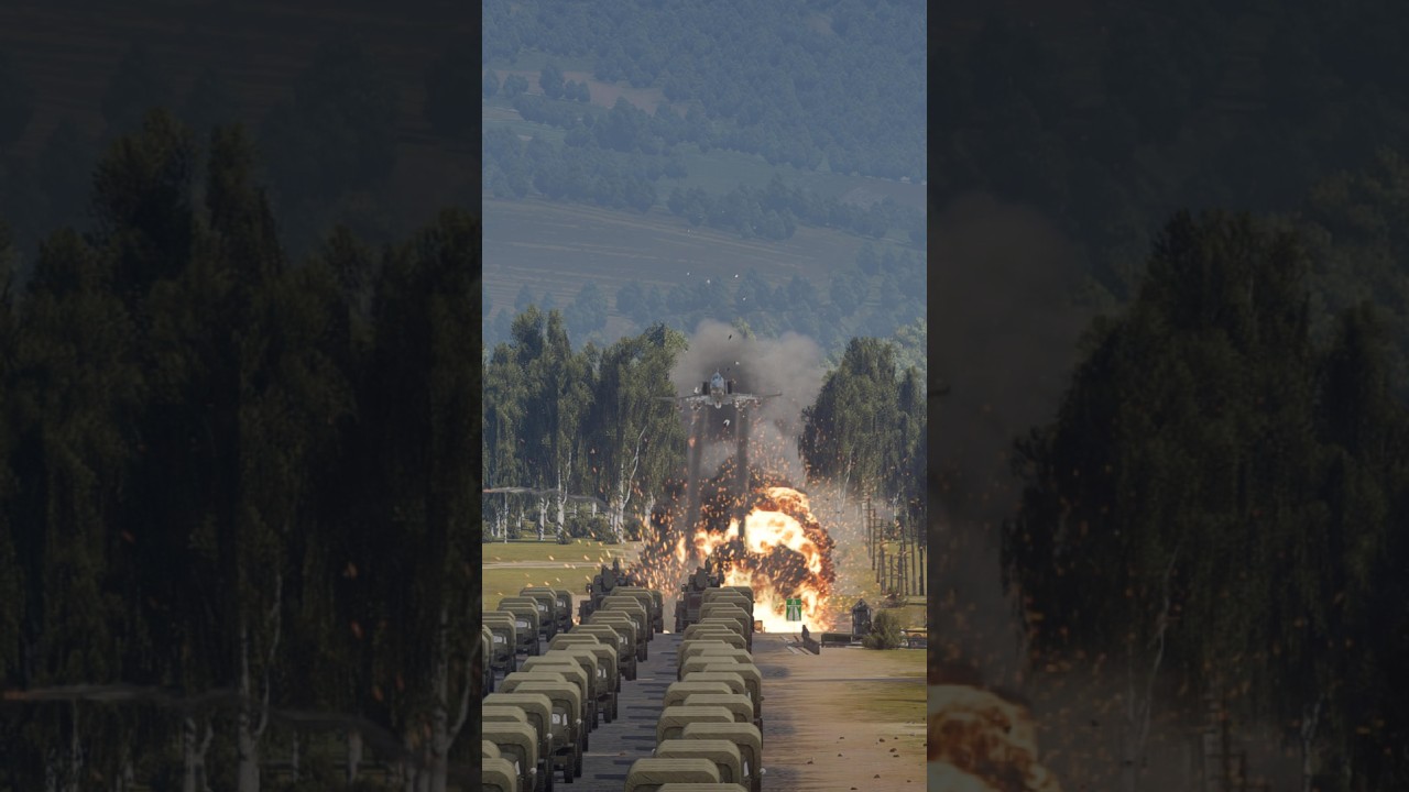 F-4 Phantom II Attacks Enemy Convoy Under Fire