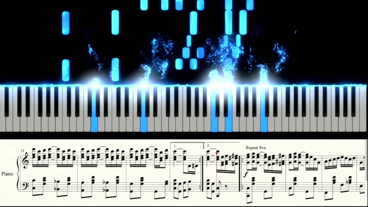 The Entertainer - Scott Joplin (Full version with complete score and piano graphics)