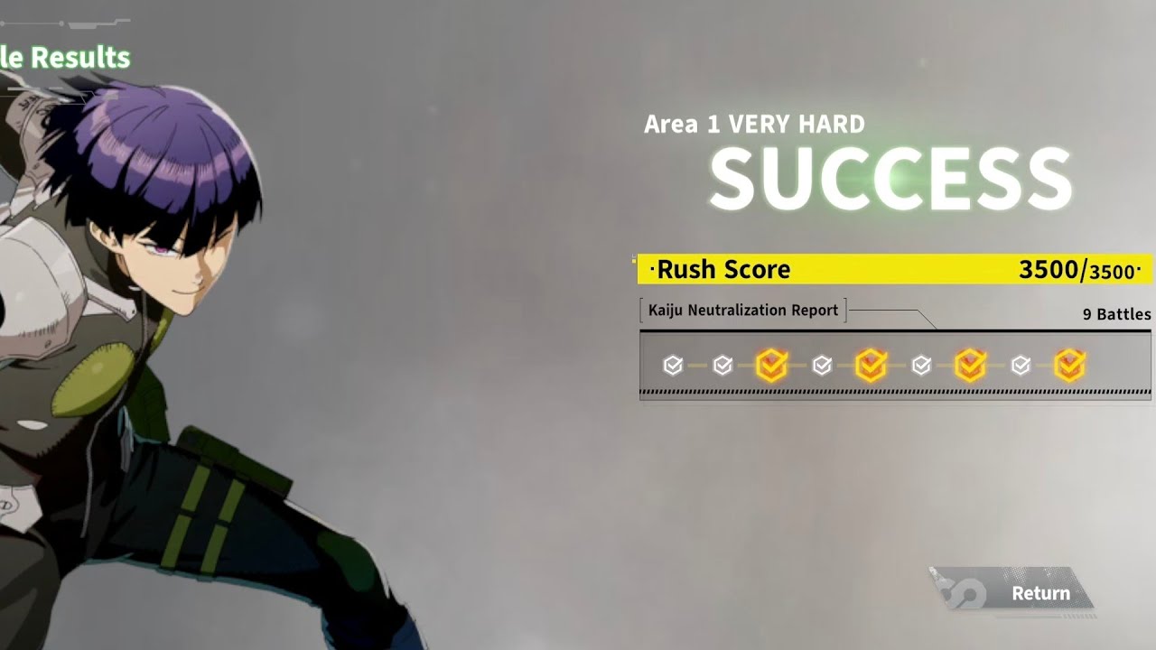 Kaiju Rush Area 1 Art of Conquest Very Hard Score 3500 #kaijuno8thegame 