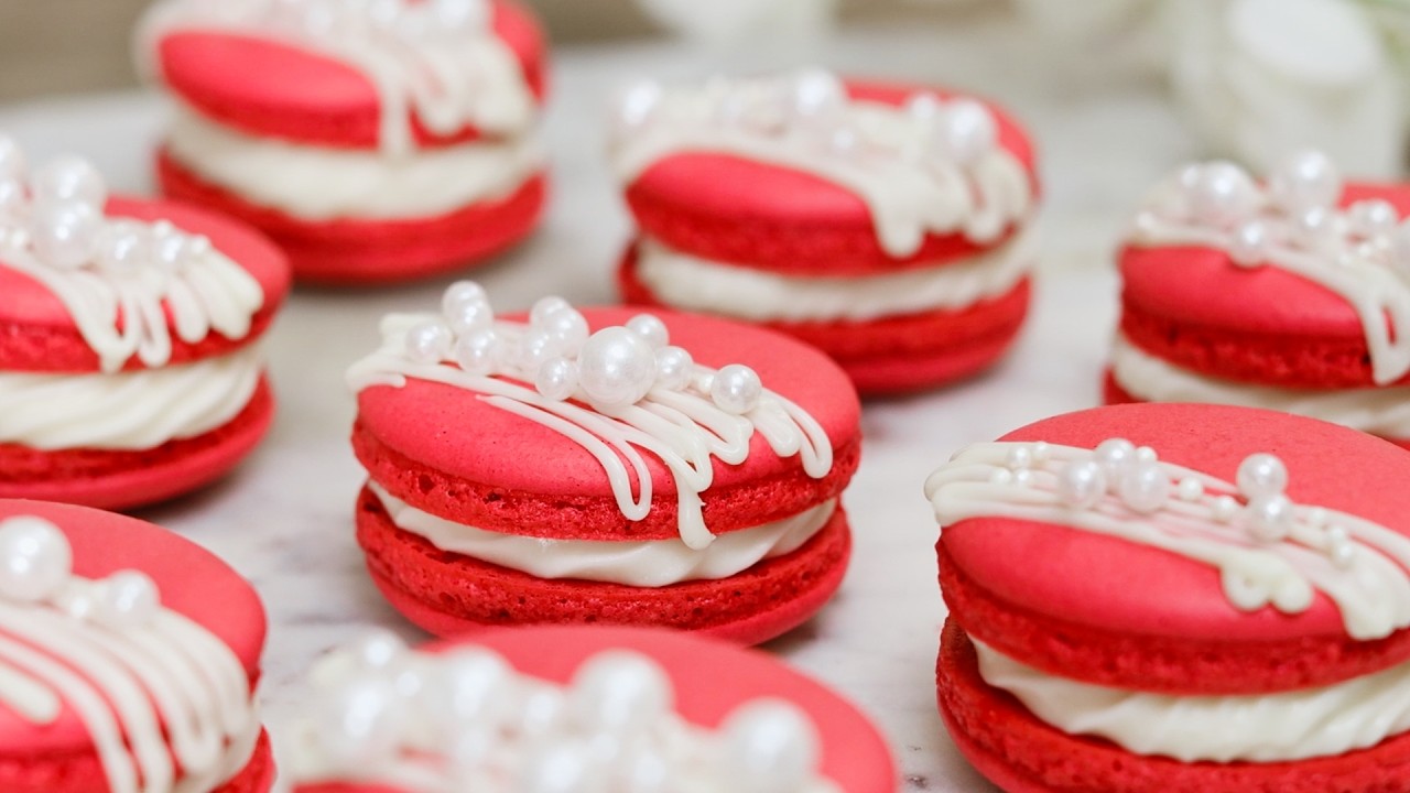 Red Velvet Macarons | Italian Method