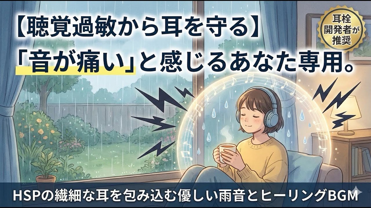 【聴覚過敏から耳を守る】「音が痛い」と感じるあなた専用。HSPの繊細な耳を包み込む優しい雨音とヒーリングBGM
