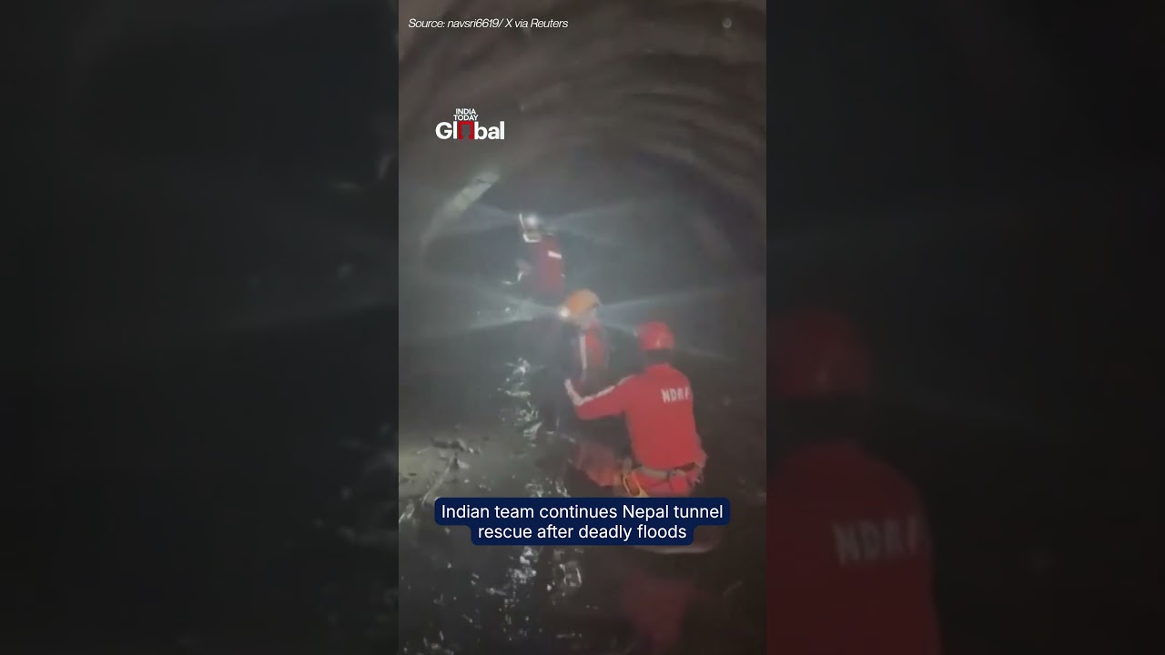 Indian Rescue Teams Enter Nepal Tunnels to Save Trapped Hydropower Workers #shorts #nepalflood