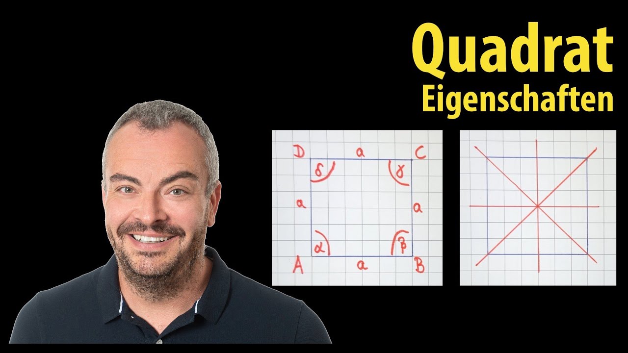 Quadrat - Eigenschaften, Diagonalen und Symmetrieachsen (Spiegelachsen) |&nbsp;Lehrerschmidt