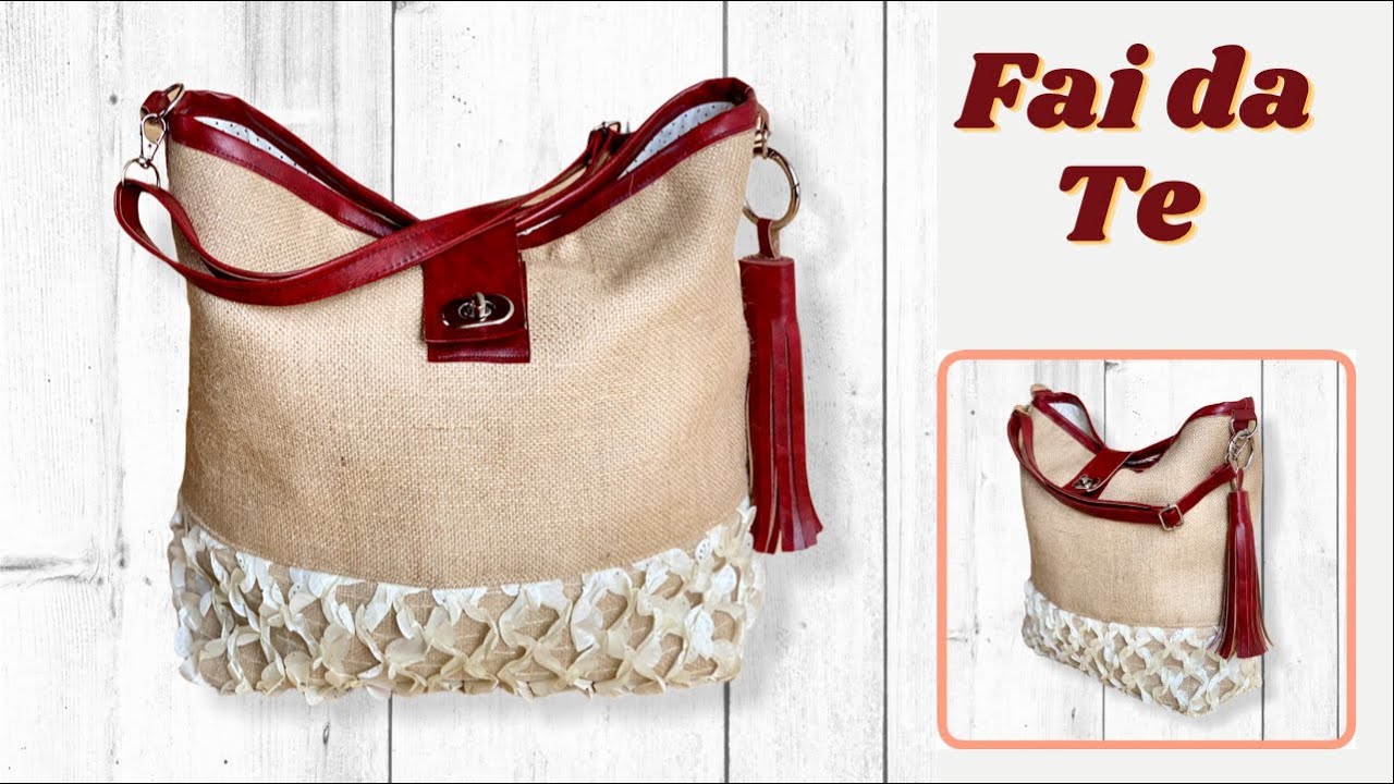 Tutorial BORSA fai da te in tessuto ed ecopelle con CARTAMODELLO | DIY BAG Tutorial | VERY EASY