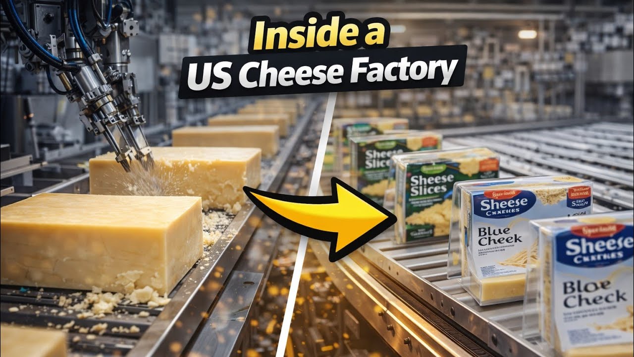 Inside a US  Cheese Factory l The Hidden Process of Mass‑Produced Cheese From Milk to Your Fridge