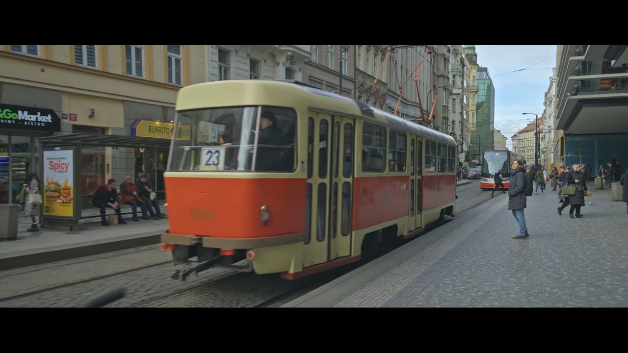 Czech Republic, Prague, tram 23 ride from Národní třída to Královka