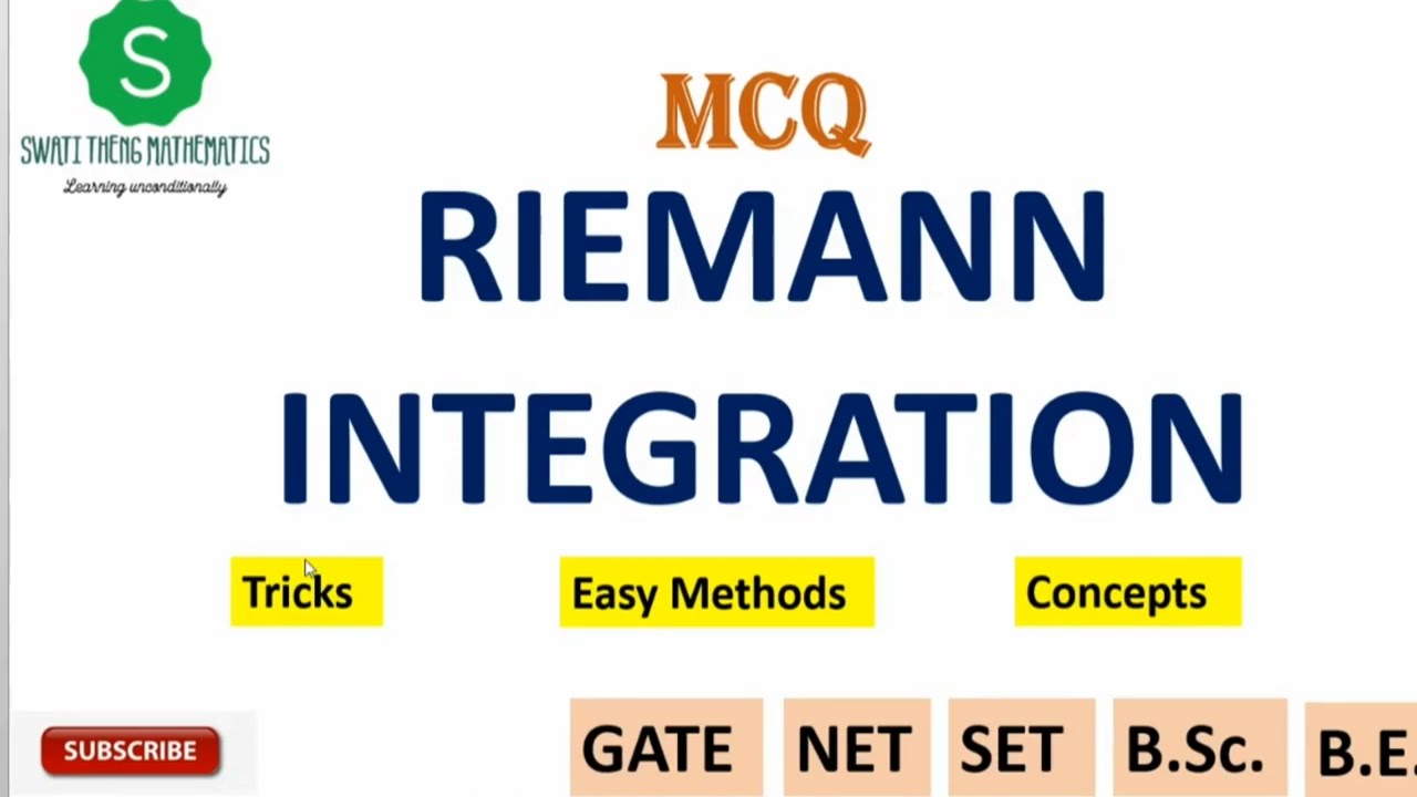 Riemann Integration mcq bsc maths @Swati Theng Mathematics