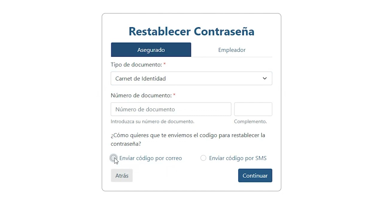 TUTORIAL RECUPERACIÓN DE CONTRASEÑA POR SMS