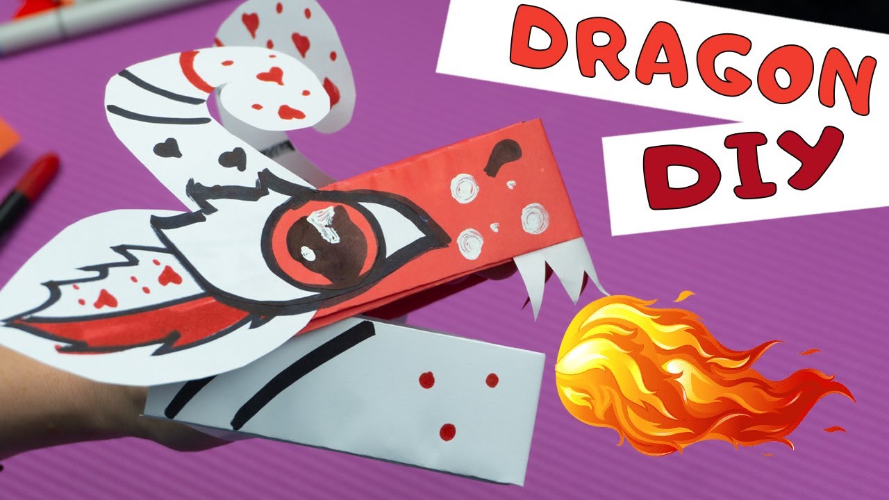 Cómo hacer un dragón de papel \ HOW TO MAKE A DRAGOM PUPPET FROM TIK TOK [ NEW WAY]