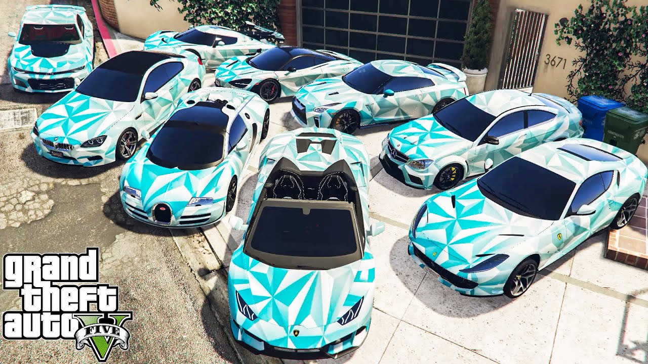GTA 5 - Stealing Diamond Luxury Cars with Franklin! (GTA V Real Life Cars)
