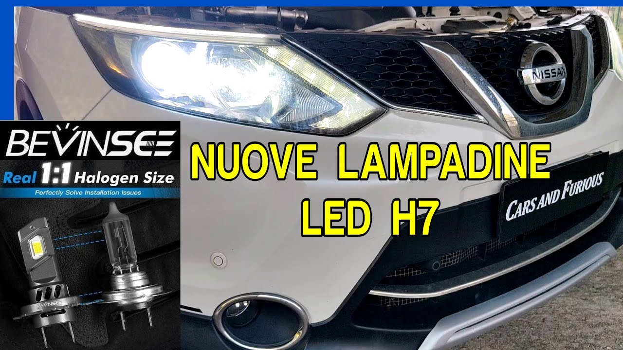 Nuove Lampadine Led H7 Bevinsee 1:1 Stesse Misure Delle Alogene Facile Installazione, Nissan Qashqai