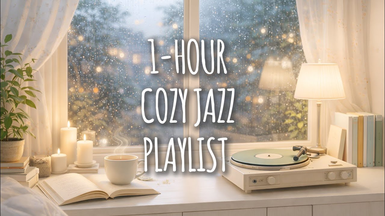 [1 Hour PLAYLIST] Cozy Jazz ☕ Rainy Evening Ambience | Relaxing Instrumental Music for Study & Work